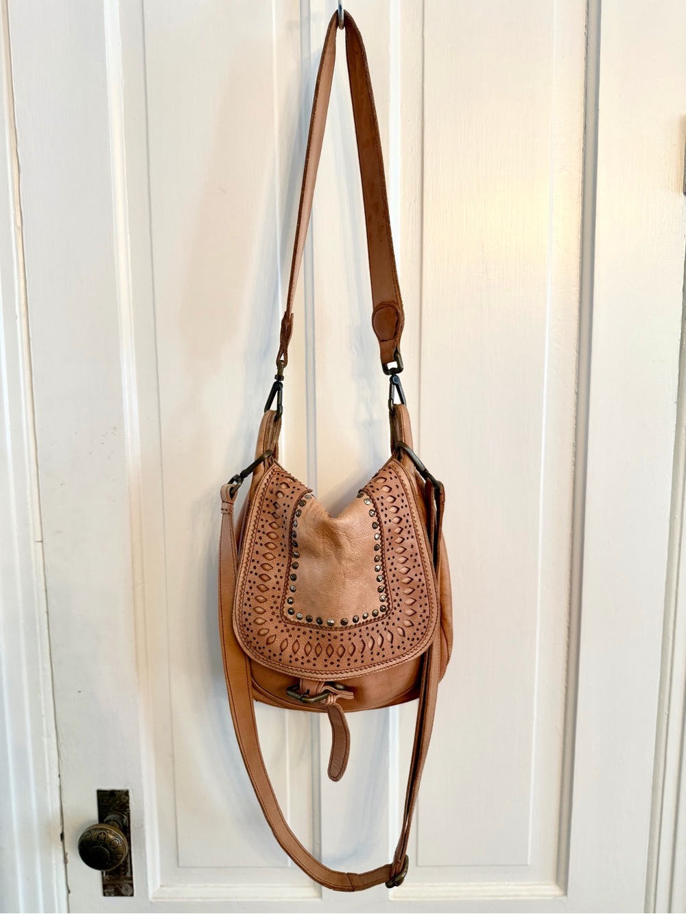 Italian Leather Boho Crossbody Shoulder Purse